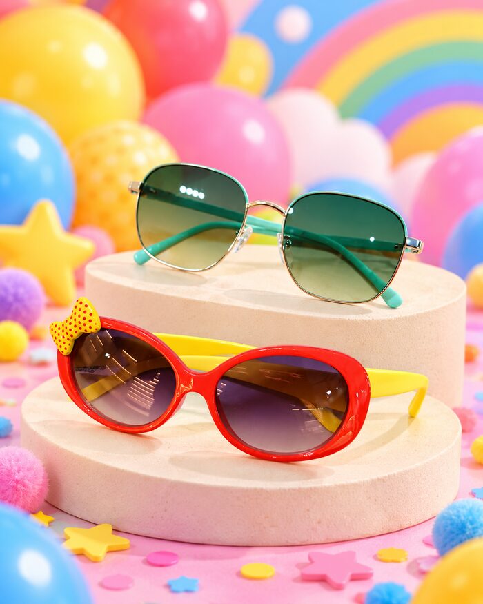 Kids' eyewear, colourful and playful